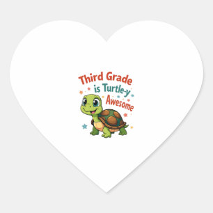 Third grade Turtle-y Awesome 3rd Grade Back to Sch Heart Sticker