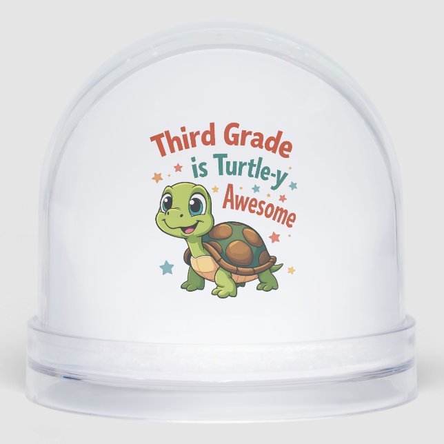 Third grade Turtle-y Awesome 3rd Grade Back to Sch Snowglobe (Front)