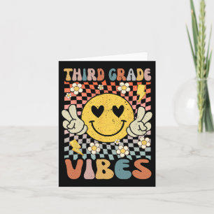 Third Grade Vibes 3rd Grade Retro Teacher 1st Day Card