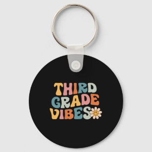 Third Grade Vibes - 3rd Grade Team Retro 1st Day O Key Ring