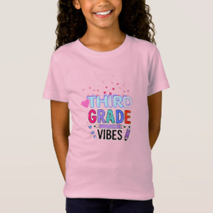 Third Grade Vibes Cute Back to School Girls T-Shirt