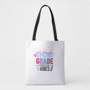 Third Grade Vibes Cute Back to School Tote Bag