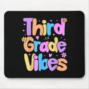 Third Grade Vibes Kids Back To School Preppy Graph Mouse Mat