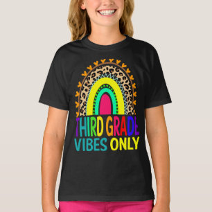 Third Grade Vibes Only Rainbow Leopard T-Shirt