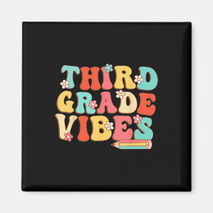 Third Grade Vibes Retro Groovy - 3rd Grade Byck To Magnet