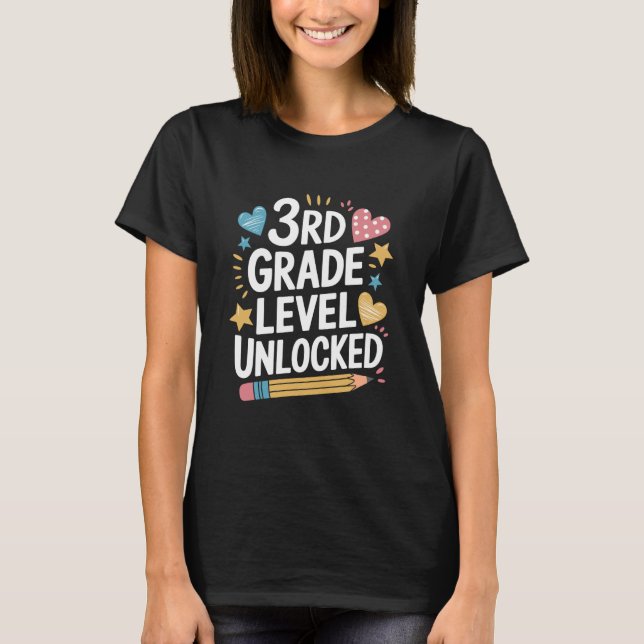 Third Grader School Boys Girls, 3rd Grade Level Un T-Shirt (Front)