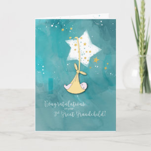 Third Great Grandchild, Congrats, Baby in Stars Card