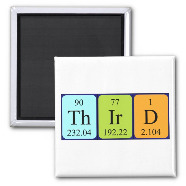 Third periodic table name magnet (Front)