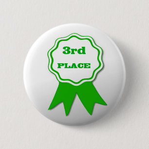 Third Place Award Button Pin