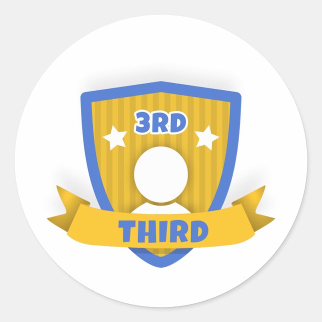 Third place classic round sticker (Front)