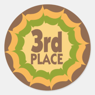 Third Place Ribbon Winner Classic Round Sticker