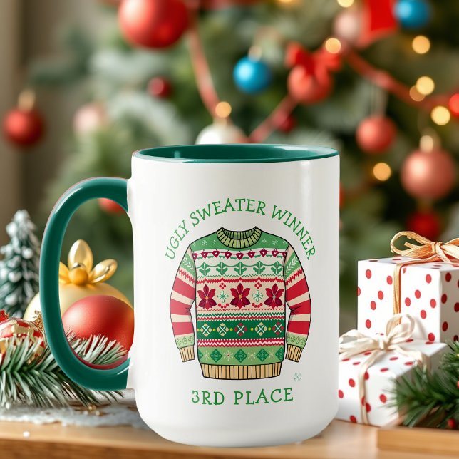 Third Place Ugly Sweater Winner Christmas Mug (Creator Uploaded)