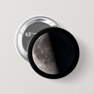 Third quarter phase moon 6 cm round badge