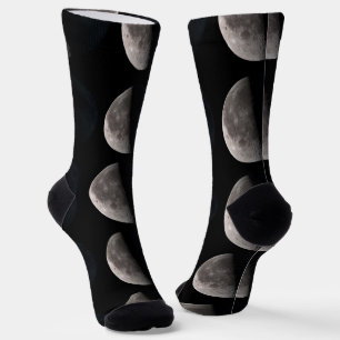 Third quarter phase moon NASA image Socks