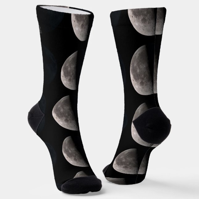 Third quarter phase moon NASA image Socks (Angled)