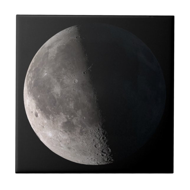 Third quarter phase moon NASA image Tile (Front)
