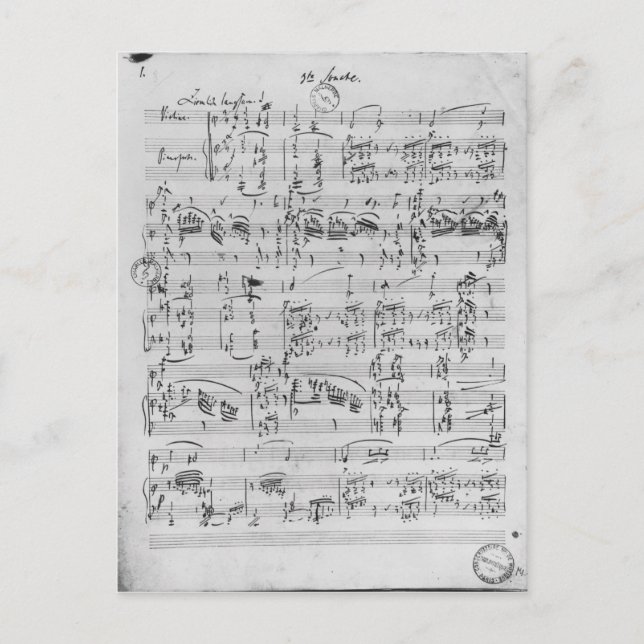 Third Sonata for piano and violin Postcard (Front)