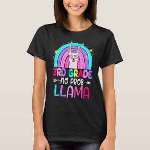 Third Team 3rd Grade Teacher Rainbow No Prob Llama T-Shirt