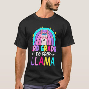 Third Team 3rd Grade Teacher Rainbow No Prob Llama T-Shirt