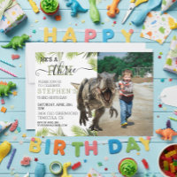Third Third Tyrannosaurus Jurassic Photo Birthday