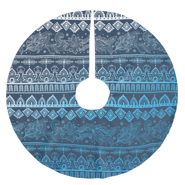 Third tribal ethnic, seamless pattern. brushed polyester tree skirt (Front)