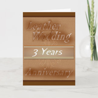 Third Wedding Anniversary ~ Leather Card