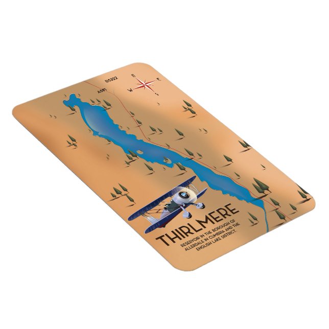 Thirlmere Reservoir Lake District Map Magnet (Right Side)