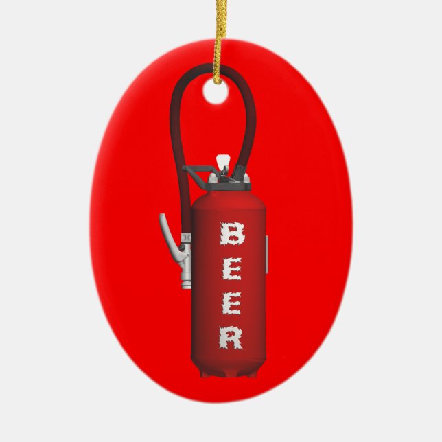 Thirst Quencher Beer Ceramic Tree Decoration (Front)