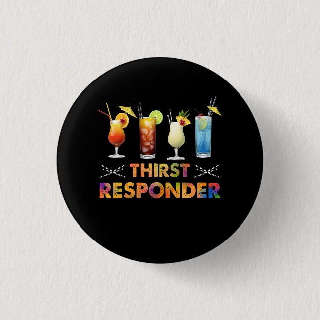 Thirst Response Responder Funny Bartender Mixologi 3 Cm Round Badge (Front)