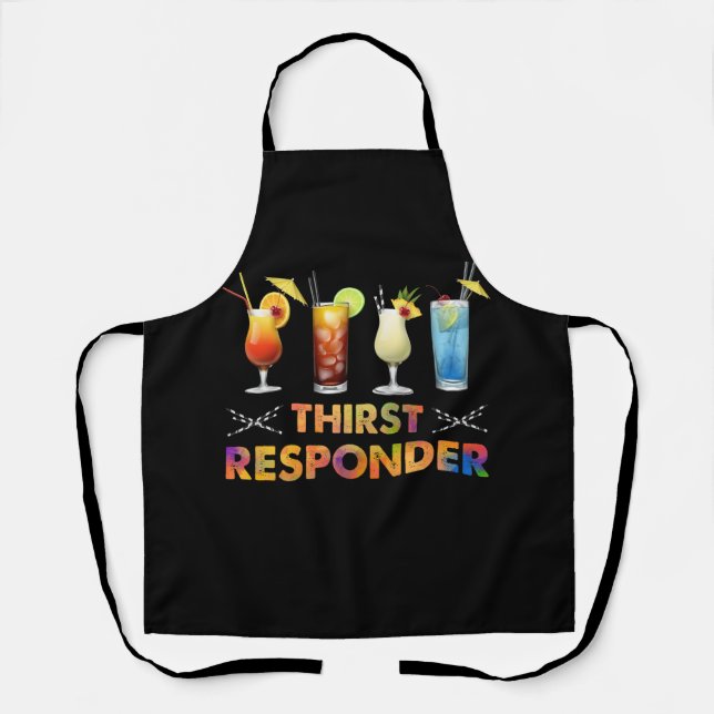 Thirst Response Responder Funny Bartender Mixologi Apron (Front)
