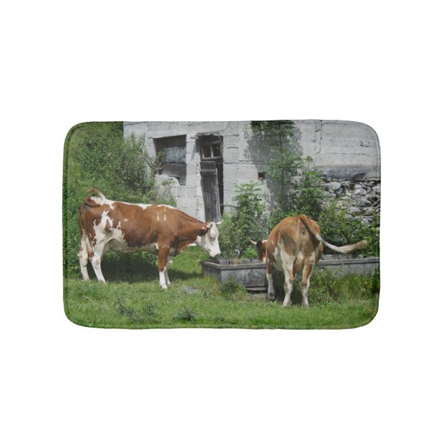 Thirsty Fleckvieh Bath Mat (Front)