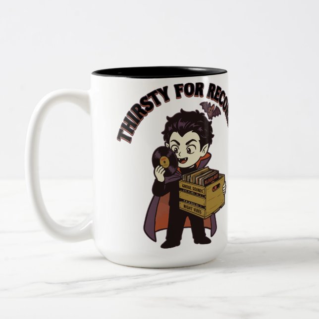 Thirsty for Records Two-Tone Coffee Mug (Left)