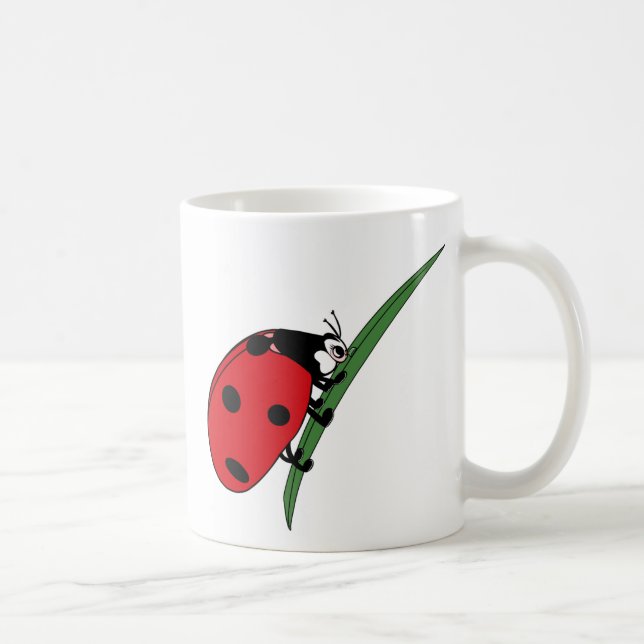 Thirsty Ladybug  Coffee Mug (Right)