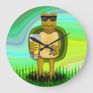 Thirsty Turtle Large Clock