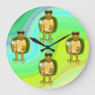 Thirsty Turtle Large Clock