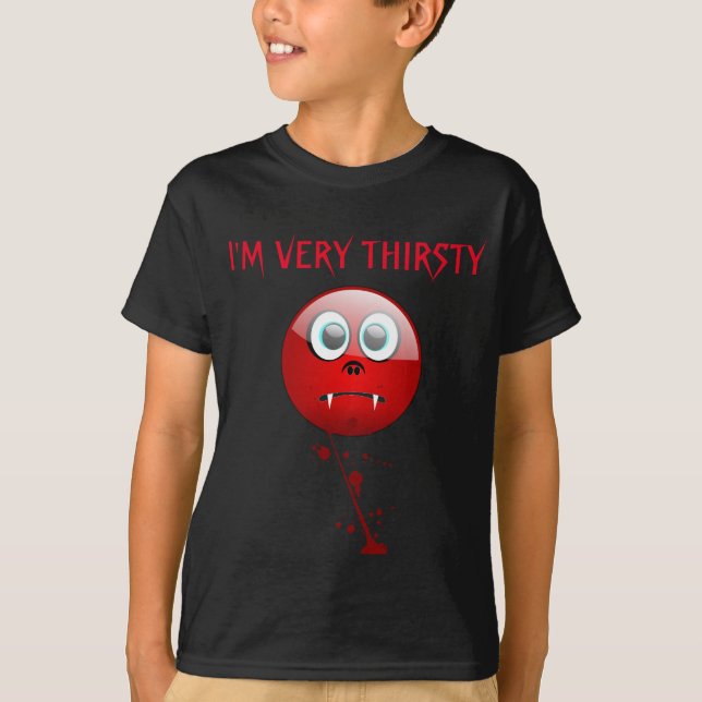 THIRSTY VAMPIRE HAPPY FACE T-Shirt (Front)