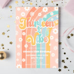 Thirteen Is A Vibe Daisy 13th Birthday Party Invitation<br><div class="desc">This is a Thirteen Is A Vibe Rainbow & Daisies Groovy Retro 13th Birthday Party Invitation!</div>