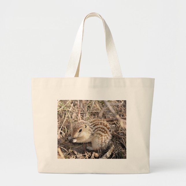 Thirteen Lined Ground squirrel Large Tote Bag (Front)