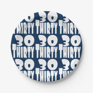 Thirtieth Birthday in BIG Lettering Paper Plate
