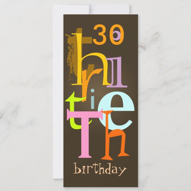 Thirtieth Birthday Party Invitations (Front)
