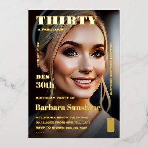 Thirty 30th Birthday Magazine Elegant Modern Gold