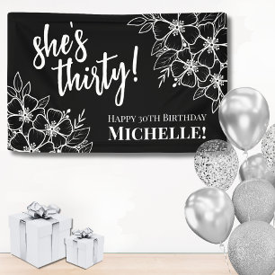 Thirty 30th Birthday Party Banner