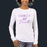 THIRTY AF Funny 30th Birthday Purple Tri-Blend Shirt<br><div class="desc">Make your 30th birthday unforgettable with this personalised “THIRTY AF” t-shirt in a bold purple print. Featuring your name in stylish script beneath the statement design, this tee is perfect for brunch celebrations, photo ops, or just owning your milestone in full confidence. Soft, flattering, and made to be noticed, it’s...</div>