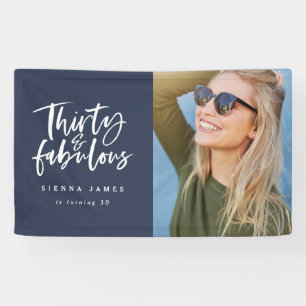 Thirty and fabulous birthday banner
