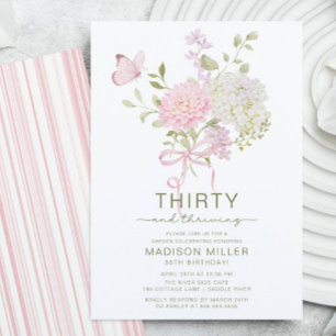 Thirty and Thriving Floral Birthday Invite