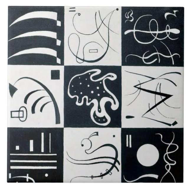 Thirty, Biomorphic Abstraction - Wassily Kandinsky Tile (Front)
