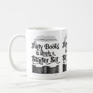 Thirty Books Readers Hoarding Design Coffee Mug