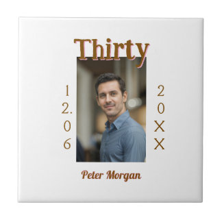 thirty brown birthday photo man date stylish trend tile