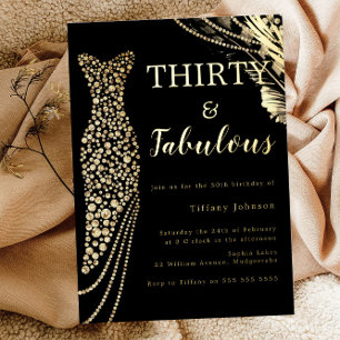 Thirty & Fabulous Elegant Gold Dress 30th Birthday