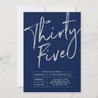 Thirty Five | Silver & Navy 35th Birthday Party